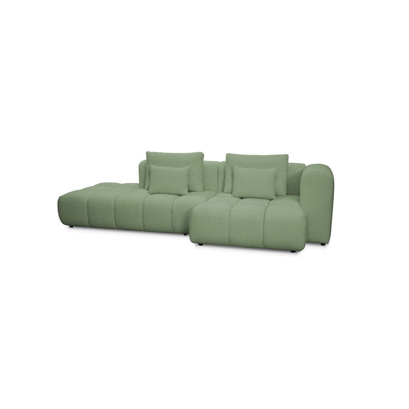 4 Seater Sofa & Chaise, Right Hand Facing, Green