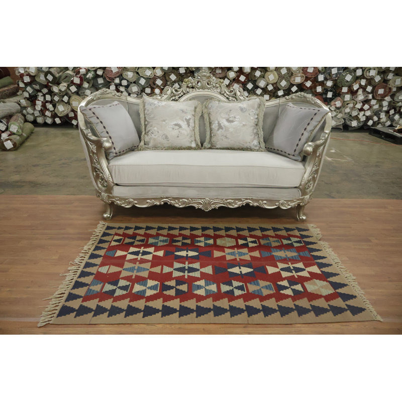 Tapis kilim à motif géométrique Vibrant
