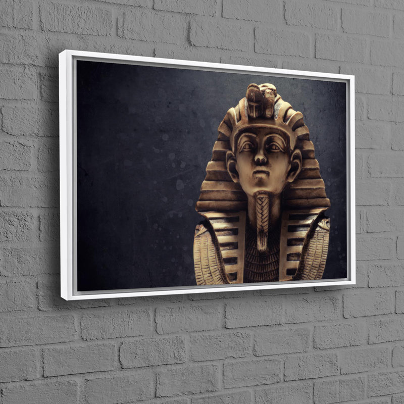 Stylish Framed Wall Art Featuring Modern Poster of Tutankhamun Perfect For Office Decor and Personalized Gift, 22" H x 30" W