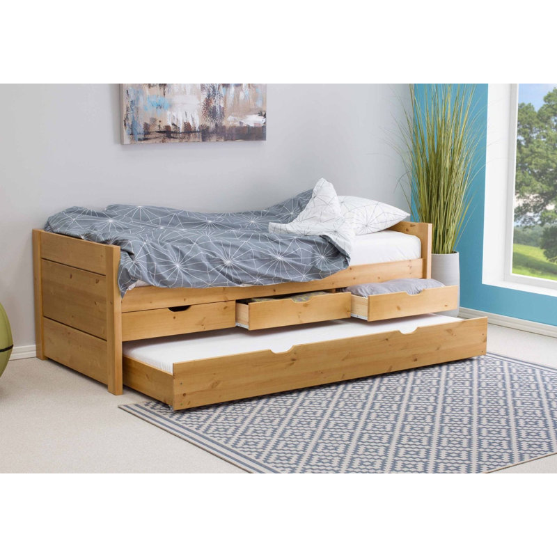 Guylaine Solid Wood Daybed with Trundle, Brown