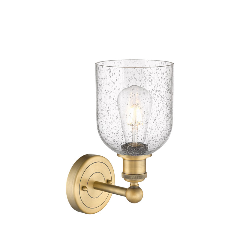Applique murale 1 lumière 6 "Edison Allysson, Bullé, Laiton brossé