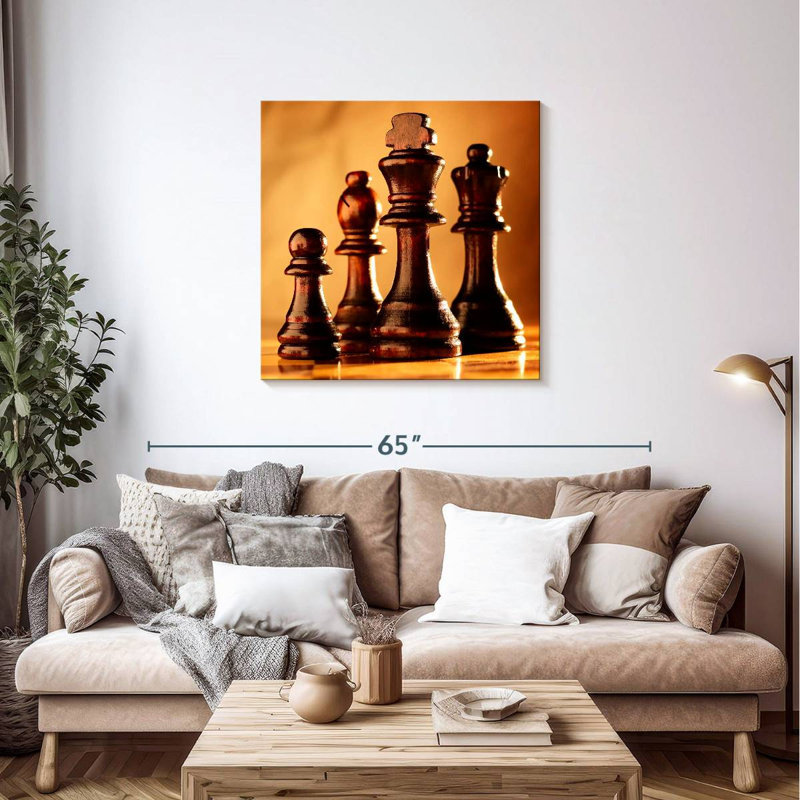 Pièces d'échecs en bois Senne, H 36 po x l 36 po