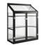 Polycarbonate Greenhouse with Hinged Door, Top Vent, Lean-to Green House, Walk-in Greenhouse, 4 x 2ft, Black