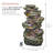 6-Tier Rainforest Waterfall Floor Fountain with Color-Changing LED Lights, 51", Gray  