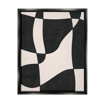 " Retro Wavy Checkered Pattern Shapes " by JJ Design House LLC Painting Print