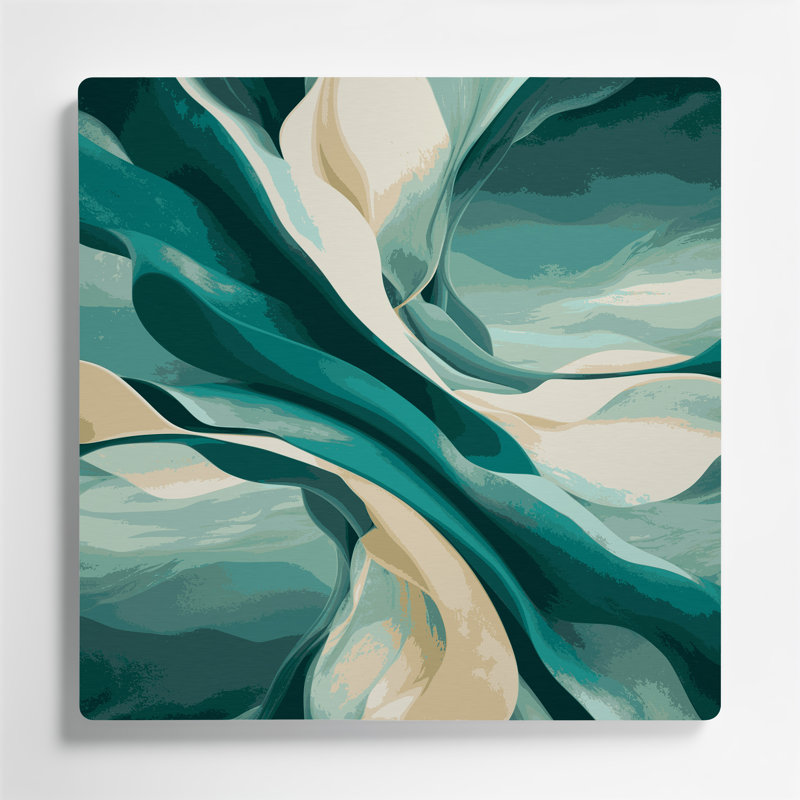 Art mural abstrait en métal vert 22, H 32 po x l 32 po