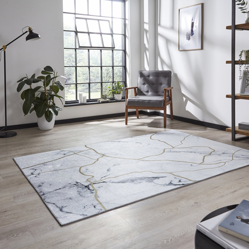 Rawe area rug Printed Rectangle Ivory/Gold, Rectangle 150cm x 230cm