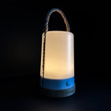 Groove Cordless LED Outdoor Table Lamp With Dimmer, Built-In Rechargeable Battery, 3-Level Brightness, White