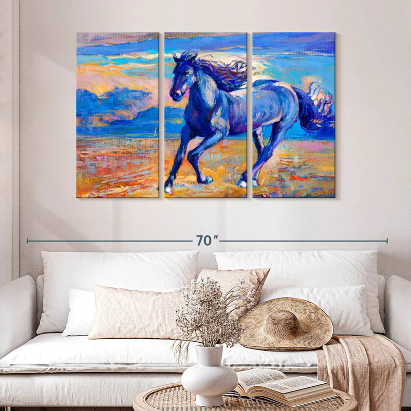 Blue Horse, 32" H x 50" W