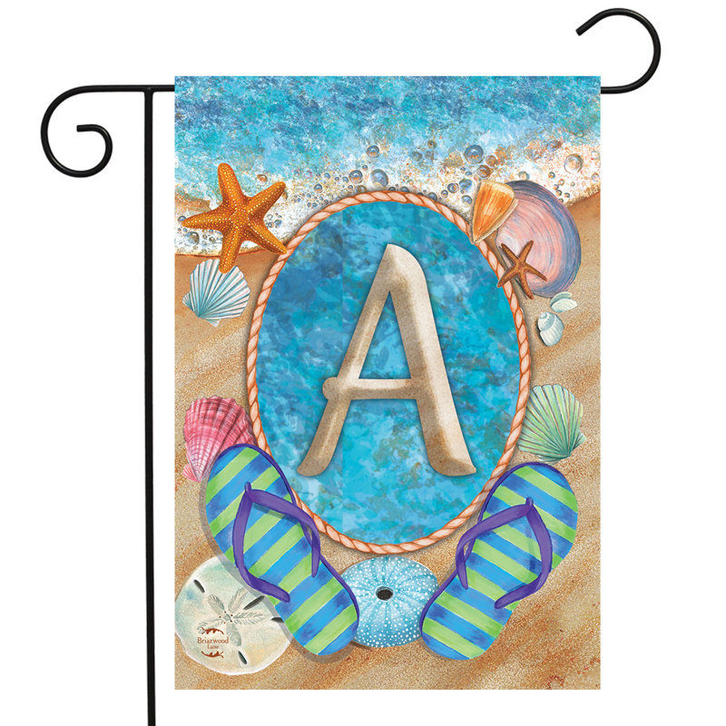 Summer Monogram Letter A Garden Flag