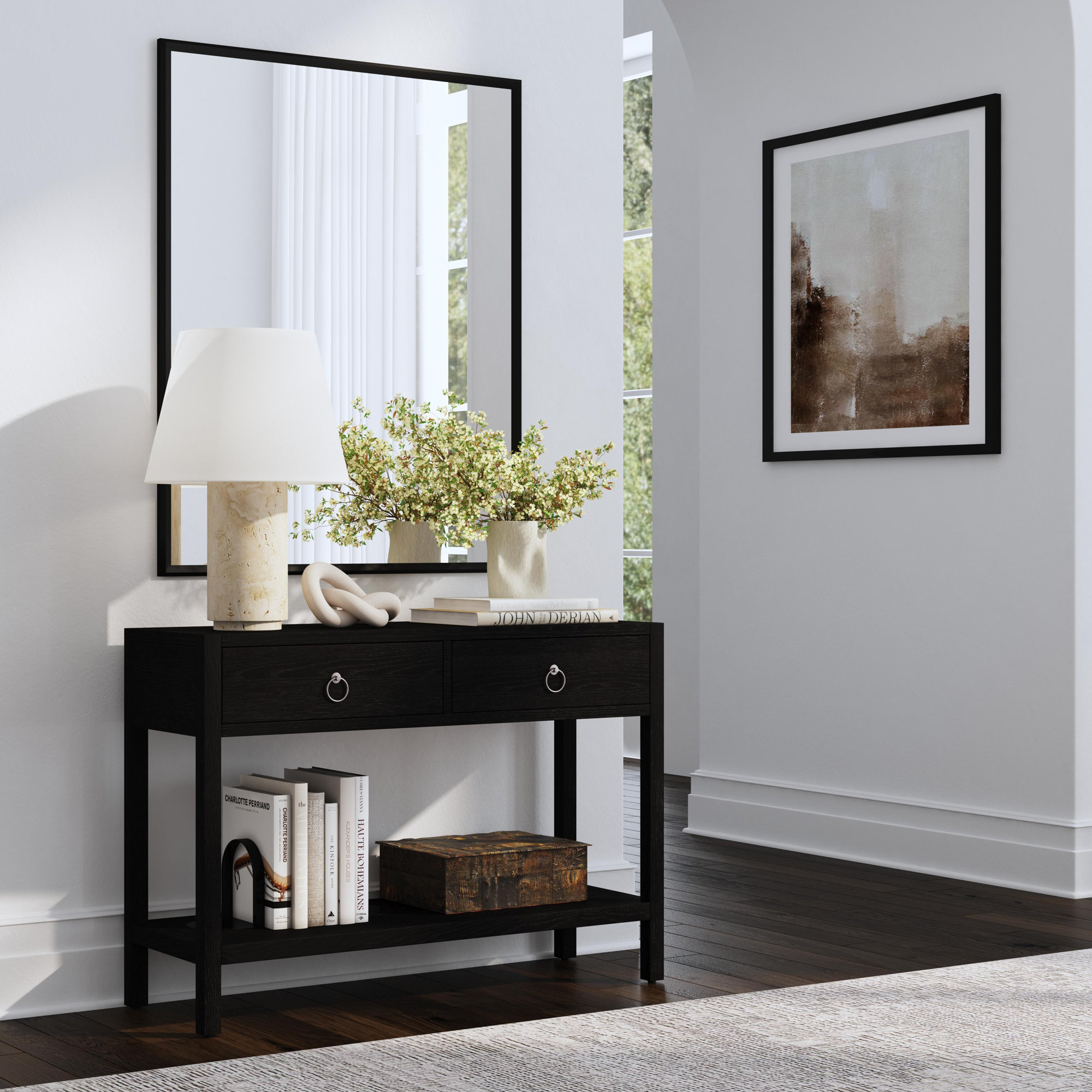 Elin 44" Console Table, Black