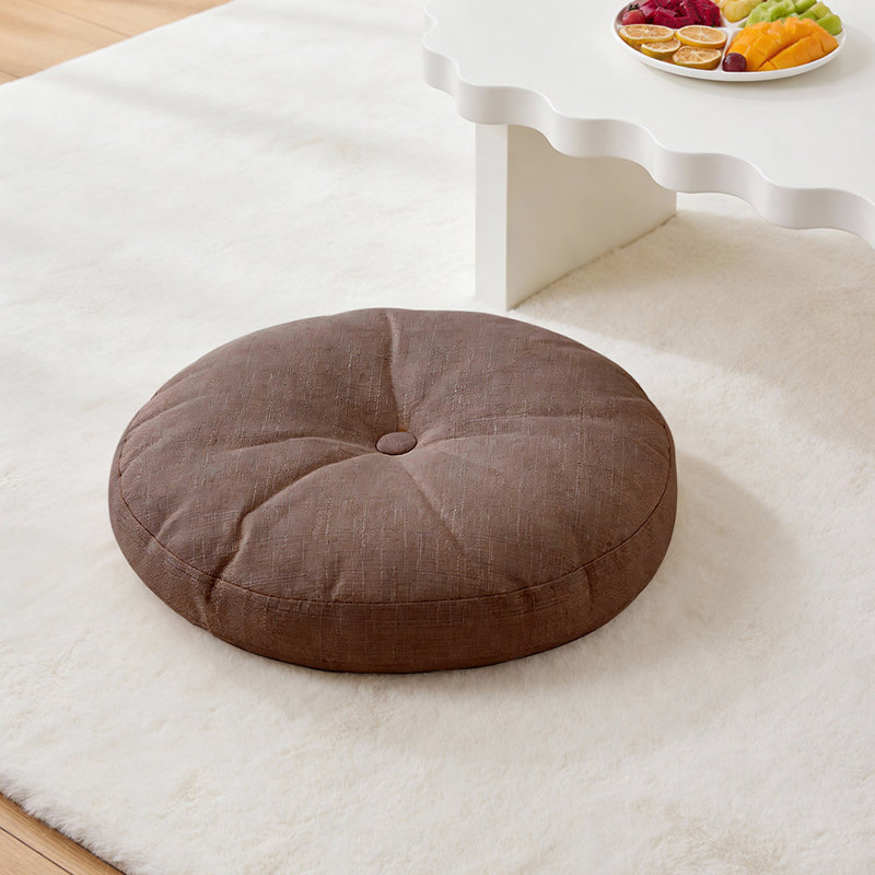 Detachable Round Floor Cushion, Brown