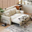 Canapé-lit en chenille minimaliste blanc moderne 99,21 po avec coussins-108203775