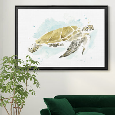 Watercolor Sea Turtle Study I - Single Picture Frame Print on Canvas