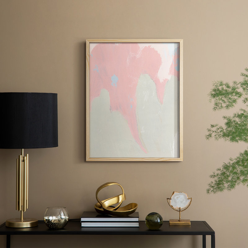 Blushing Abstract IV Framed Print - Solid Wood, 15" H x 12" W
