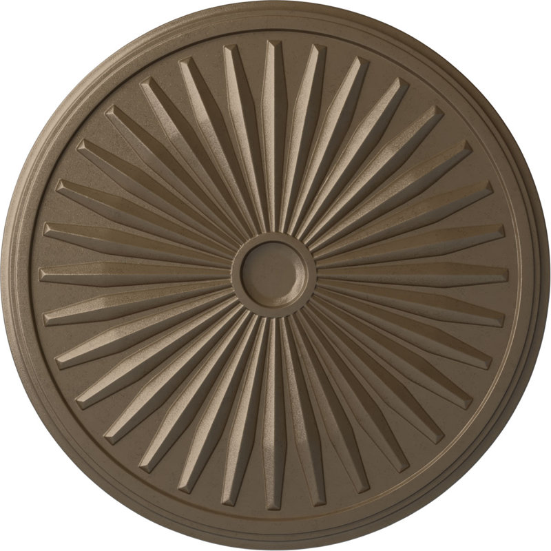 Médaillon de plafond Endurathane Leandros, DE 33 1/8 po x P 3 1/2 po x P 1 3/8 po (convient aux auvents jusqu'à 5 po), fini argent chaud peint à la main