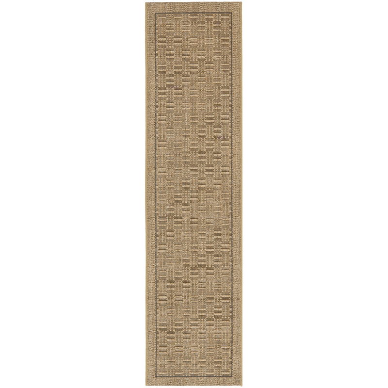 Tapis géométrique en jute et sisal Girard Beach, Tapis de couloir 2 pi x 8 pi