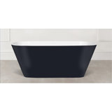 Painted Vetralla 58-3/4" X 29-2/8" Freestanding Soaking Bathtub In Volcanic Limestone With No Overflow Hole