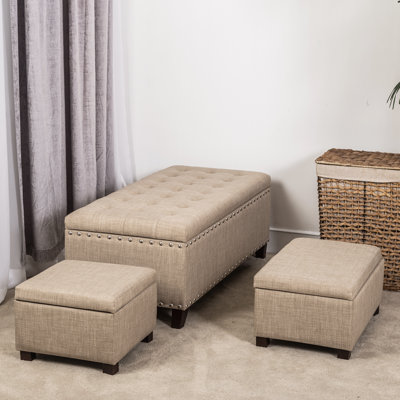 Repose-pieds carré capitonné standard avec rangement 42,5 po Columbard