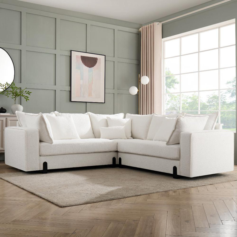Suhasini 5 Seater Corner Sofa , White