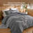 Cozy Winter Collection Bedsure 5 Pieces Cotton Comforter Set with Cotton Waffle Throw Blanket-110189439-110189433