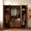 Armoire 70,9 po H, 4 portes avec garde-robe et 2 tiroirs