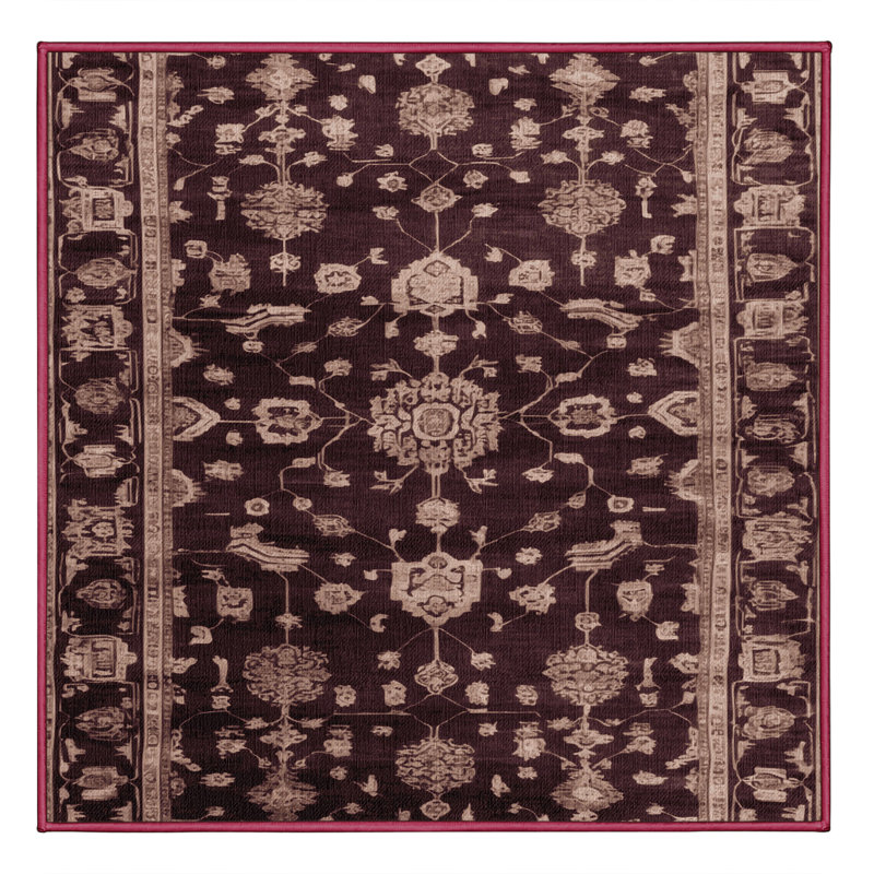 Tapis brun lavable à la machine, Carré 5 pi