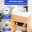 Meuble-lavabo simple 16,2 po avec plateau en céramique Klaeo-866771039