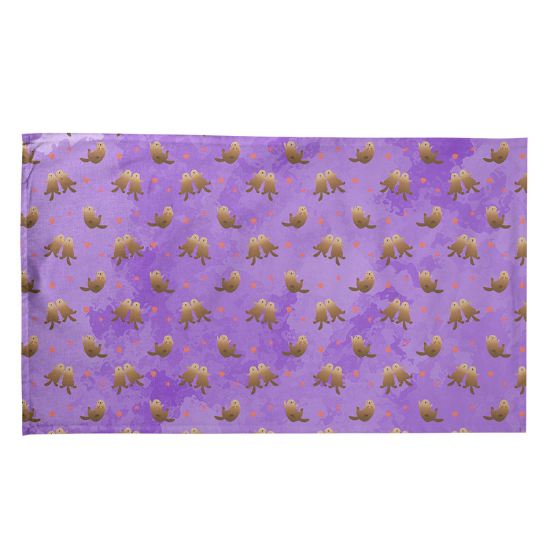 Serviette de thé à motif sea panneaux, Sergé de coton, Mauve