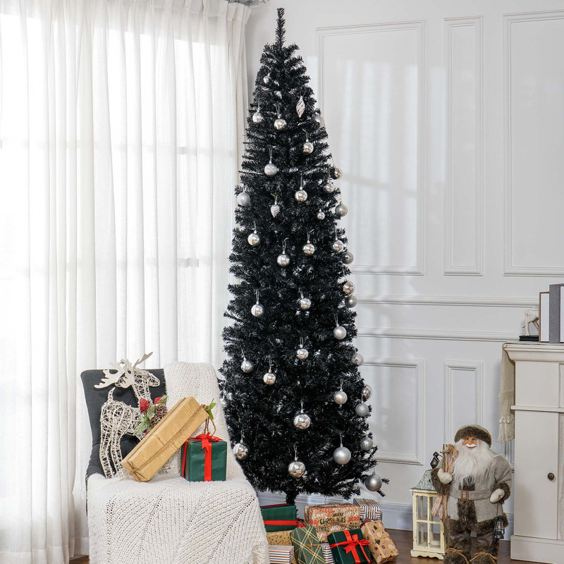 Arbre de Noël 8 pi, sapin de Noël artificiel non éclairé avec branches réalistes, sapin de Noël avec 1168 pointes