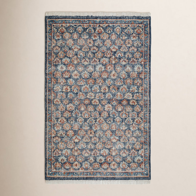Tapis floral en laine noué à la main Maeve, Rectangle 9 pi x 12 pi