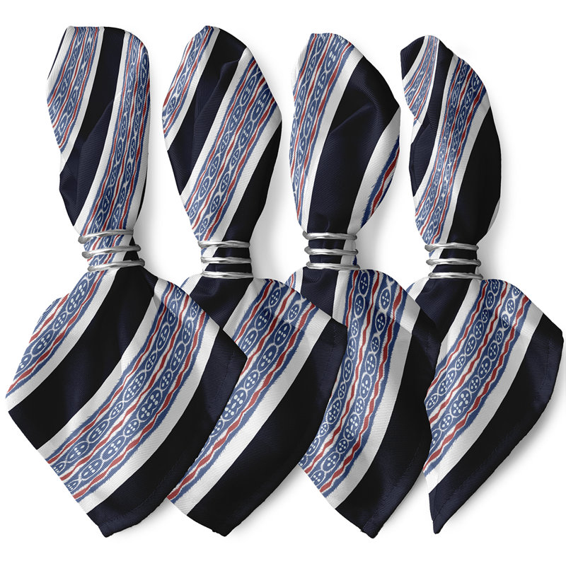 Ensemble de serviettes 4 pièces Daeisha, Bleu marine, L 18 po x L 18 po