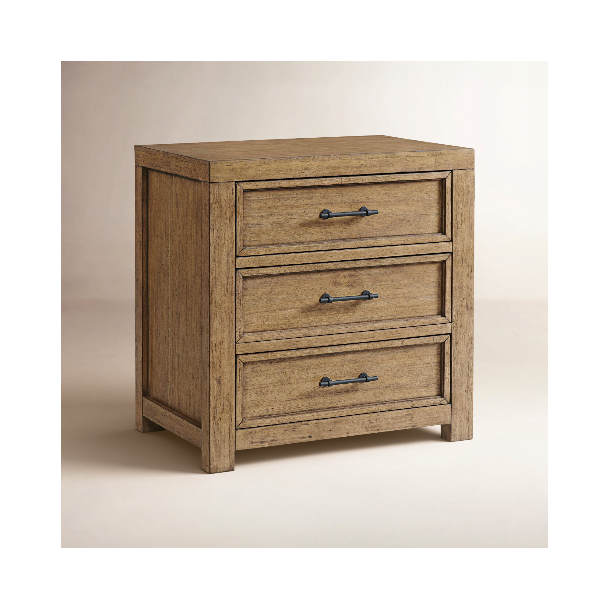 Oakland 3 - Drawer Nightstand, Toasted Almond