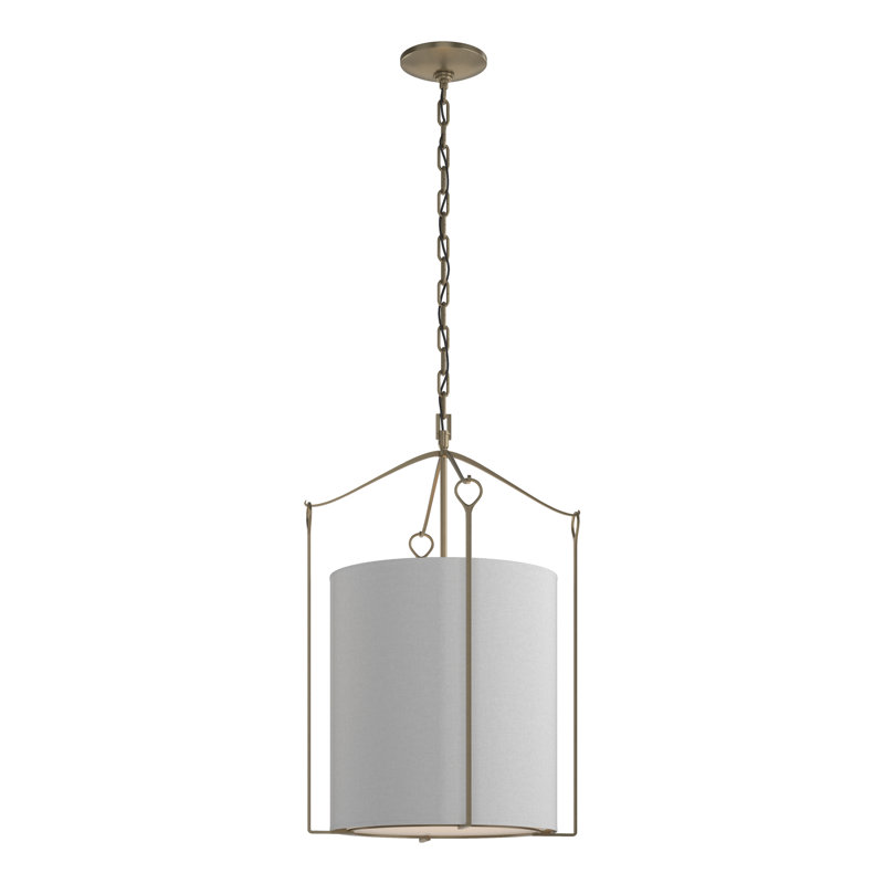 Bow 3 - Light Lantern Cylinder Pendant, Soft Gold, Flax