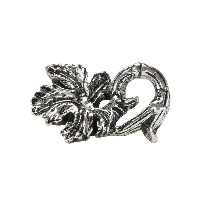 Bacchus feuille de vigne et bouton moyen en calice, Argent argent