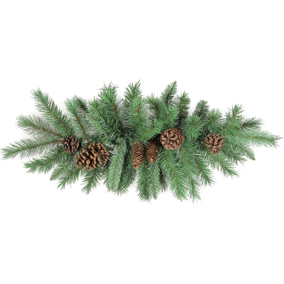 32"L 45 Tips Faux Christmas Swag w/ Pine Cone Holiday Winter Christmas, Wall Christmas Décor The Holiday Aisle®
