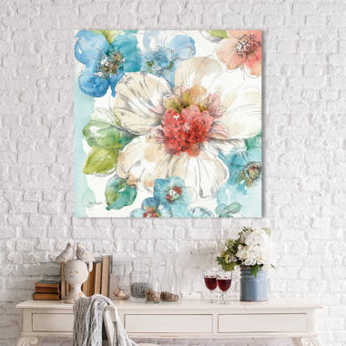 Pretty Pressed Flowers I Premium Framed Canvas- Ready to Hang Red Barrel Studio Size: 36 H x 24 W x 1 D