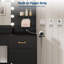 Bureau de coiffeuse avec grand miroir et 11 ampoules, coiffeuse de maquillage avec prise de courant, table de maquillage avec 3 tiroirs et tablettes de rangement, coiffeuse pour le vestiaire de la chambre à coucher