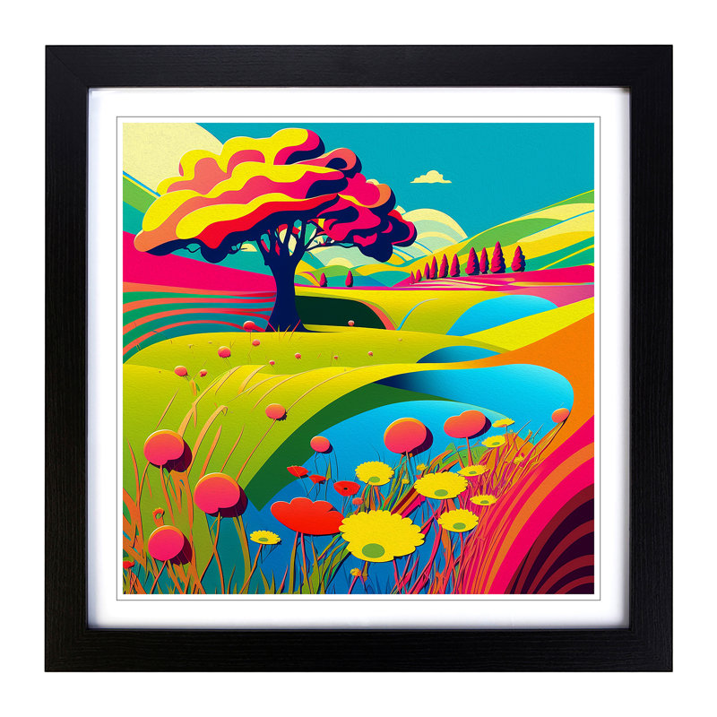 MeadowNo.1 - Framed Print, Black