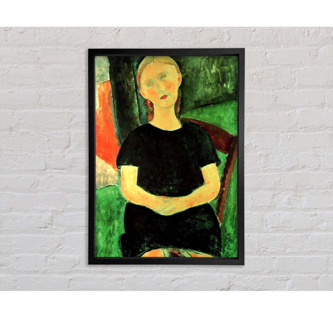 Sitzendes Mädchen von Amedeo Modigliani - Einzelner Bilderrahmen Kunstdrucke auf Leinwand