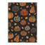 Tapis d'automne à motifs citrouille et feuilles d'automne, noir et orange, lavable à la machine, à poils courts, antidérapant-1724025708