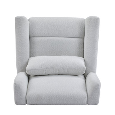 Power Recliner Chair Swivel,Upholstered 360° Swivel Recliner With Gold 5 Star Base-Light Grey
