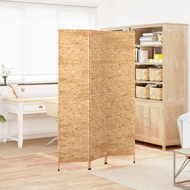Cotreau 180cm H Metal Folding Room Divider, 3, 180cm H x 122cm W, Light Brown