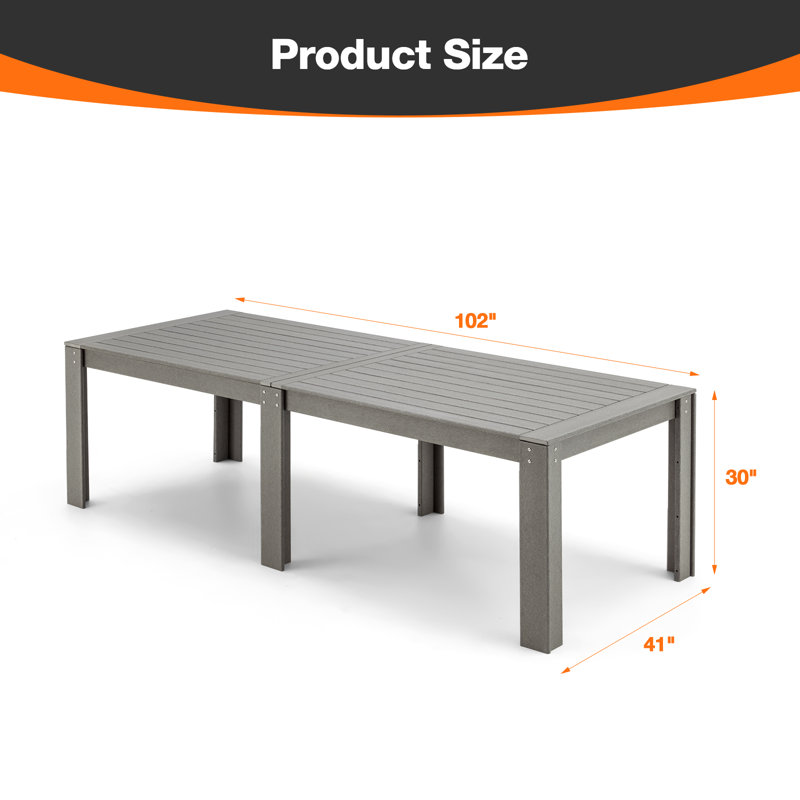 Aryaa Rectangular Outdoor Dining Table , 41 " W 102 " D