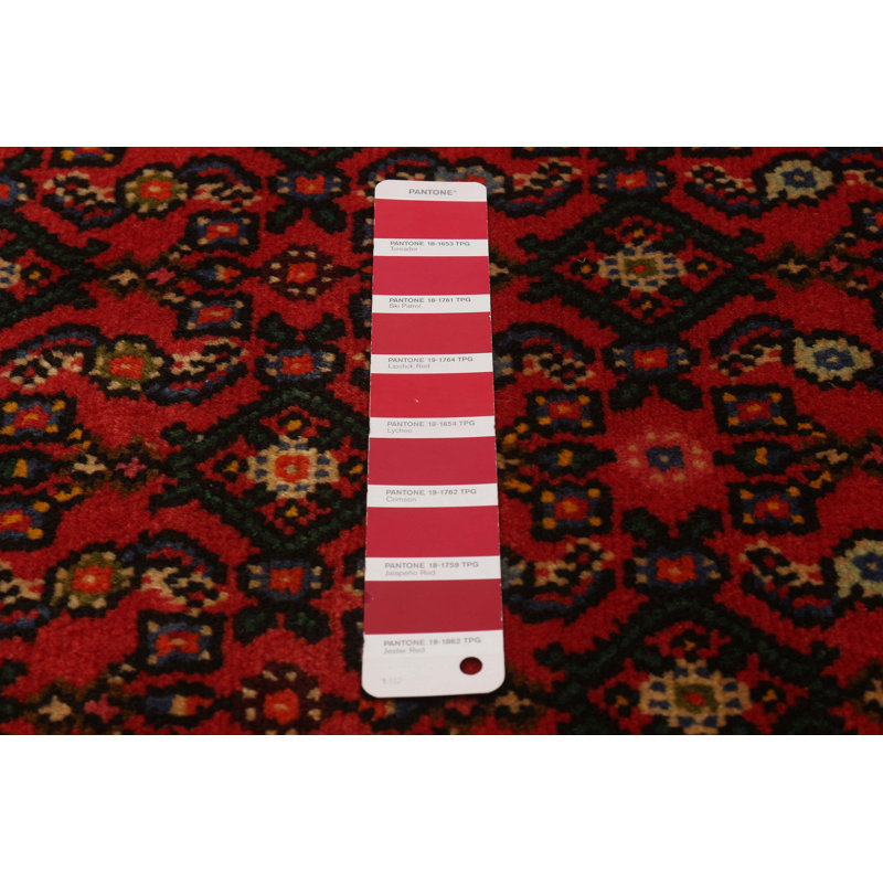 Tapis de couloir rouge unique en laine 2 pi 9 po x 9 pi 10 po Crus