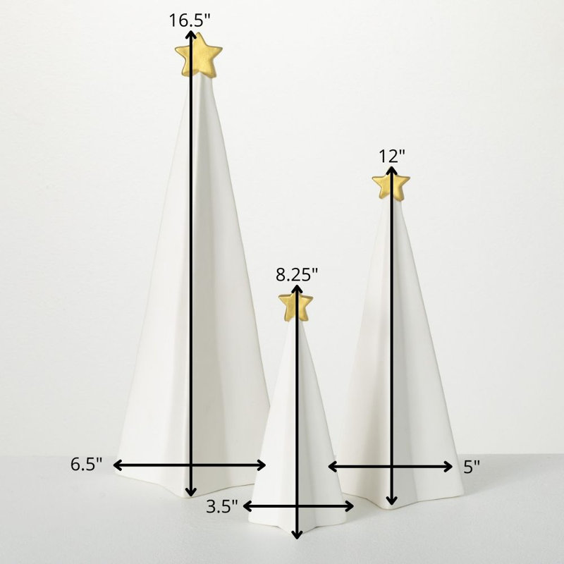 Porcelain Cone Tree - Set Of 3