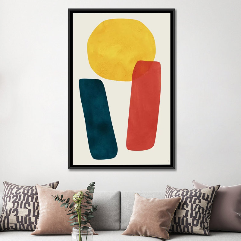 «Strata» par Tracie Andrews - impression sur toile tendue, H 26 po x l 18 po x P 1,5 po, Toile avec cadre noir, Pas de tapis
