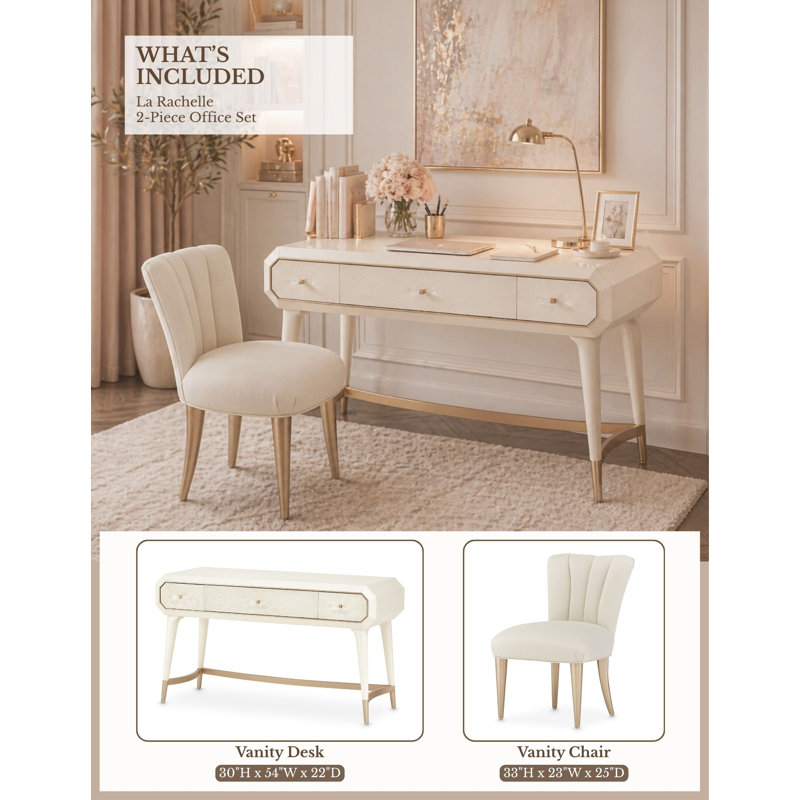 La Rachelle 2-Piece Office Set with Writing Desk and Chair