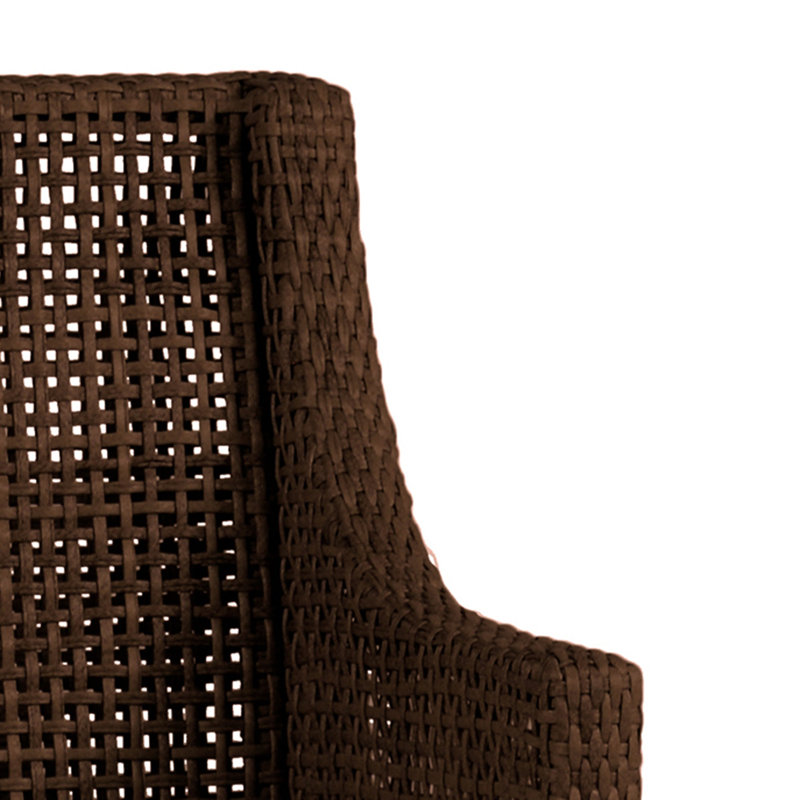 Peninsula Patio Dining Armchair with Cushions, Welt, Indigo Velvet, Mahogany/Chestnut