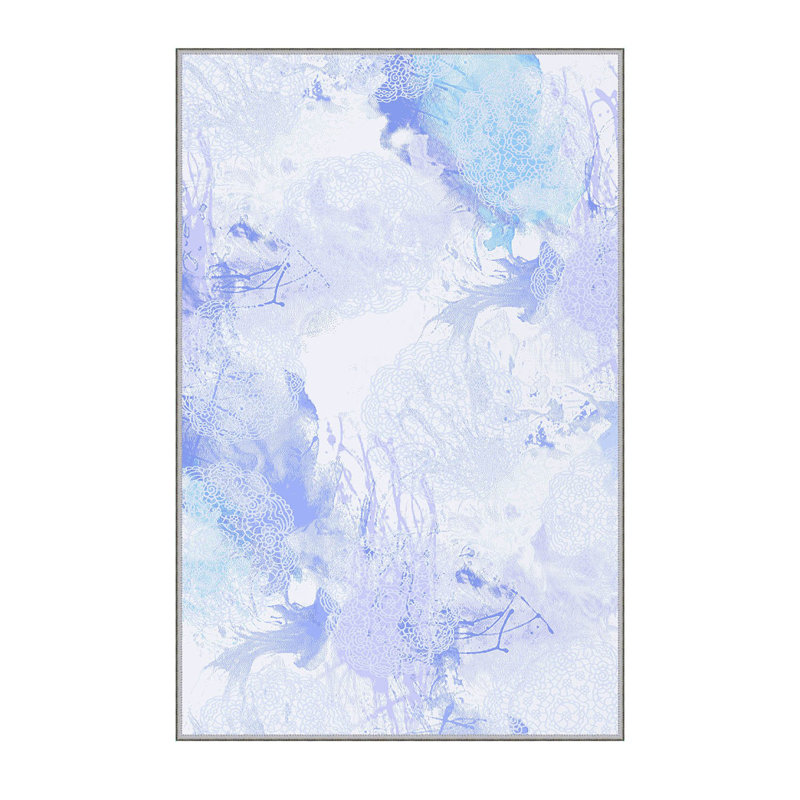 Tapis bleu en polyester Watervliet, Rectangle 5 pi 3 po x 7 pi 7 po